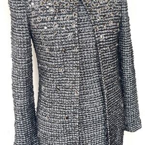 St. John evening black tweed dress suit size 2